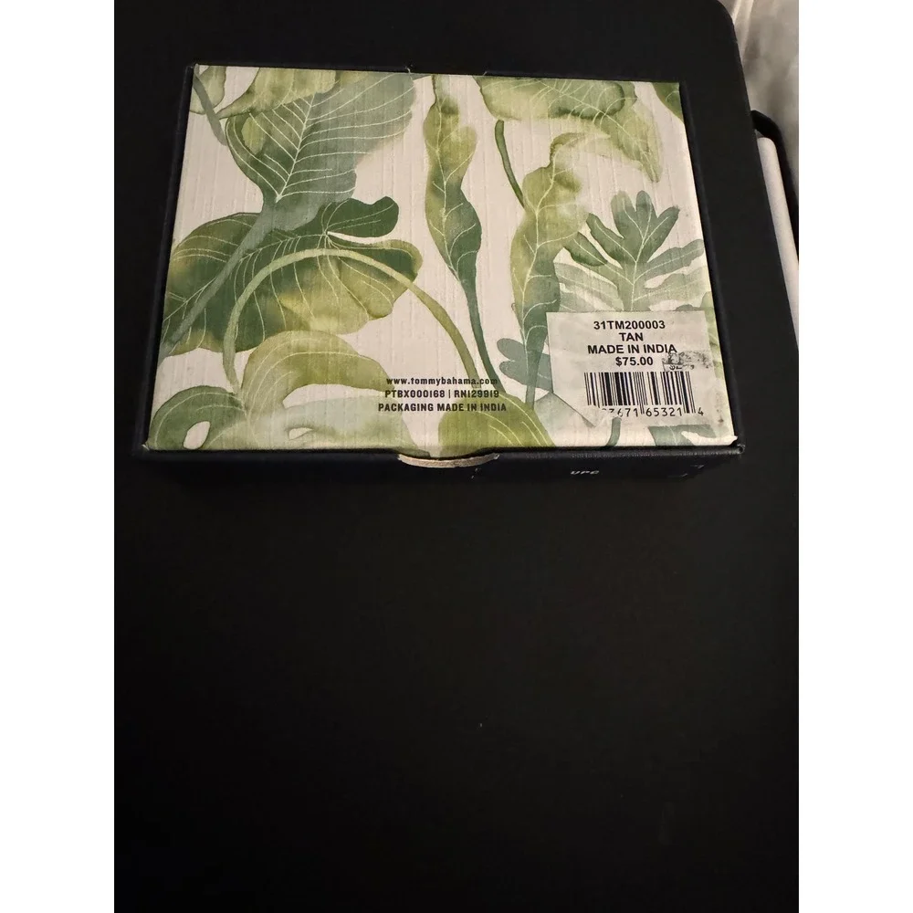 Tommy‎ Bahama Mens Leather Card Case Wallet Slim Tan Nordstrom New with Box